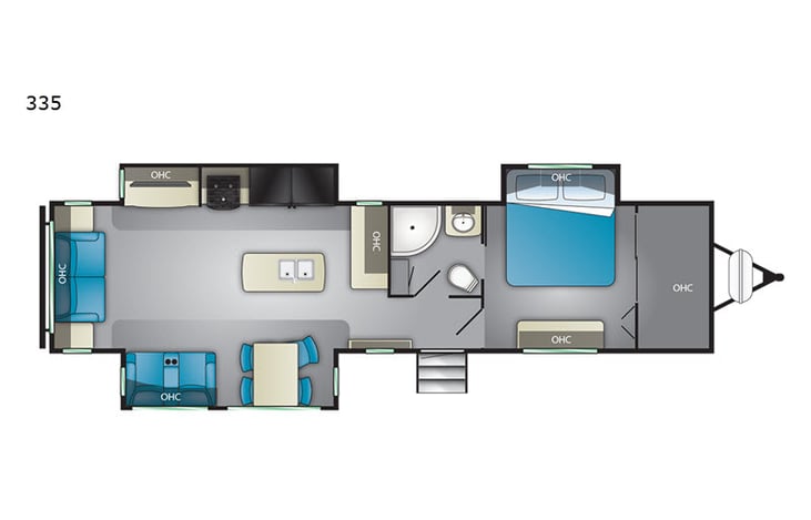 Representative floor plan provided by a trusted RVshare partner.