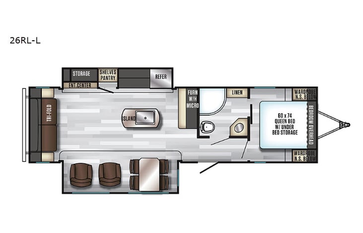 Representative floor plan provided by a trusted RVshare partner.