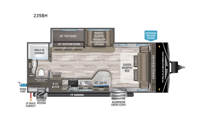 Representative floor plan provided by a trusted RVshare partner.