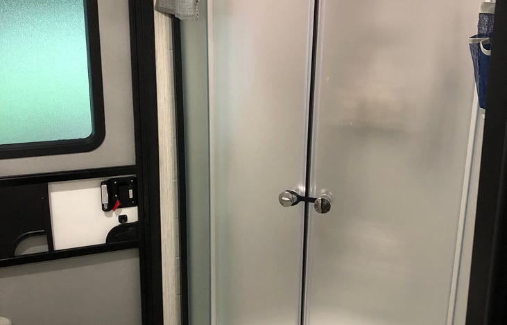 standup glass shower full size