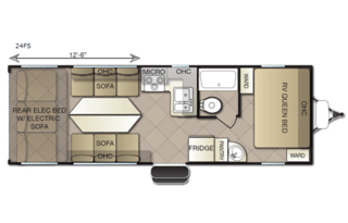 2018 Powerlite 24FS Wife approved Large Bathroom!