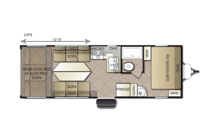 Representative floor plan provided by a trusted RVshare partner.