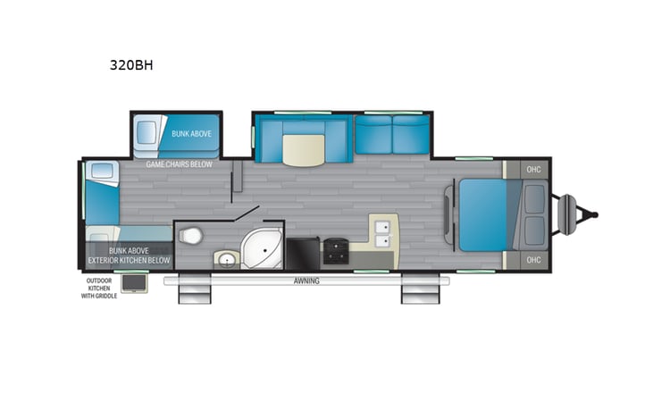 Representative floor plan provided by a trusted RVshare partner.