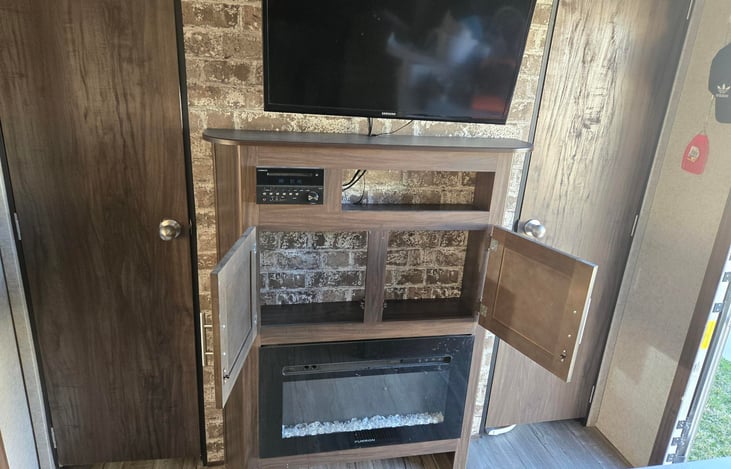 fireplace and tv