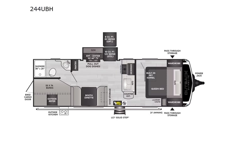 Representative floor plan provided by a trusted RVshare partner.