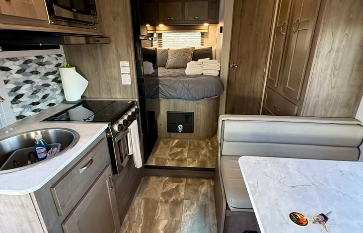 View looking from drivers cab to the back