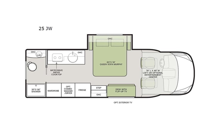 Representative floor plan provided by a trusted RVshare partner.