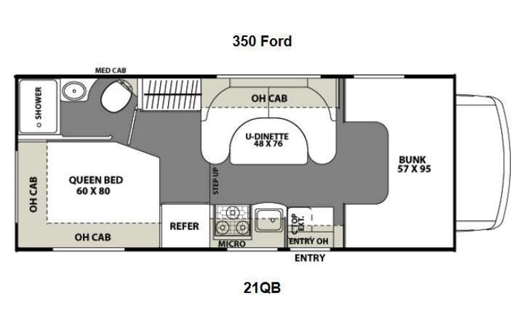 Representative floor plan provided by a trusted RVshare partner.