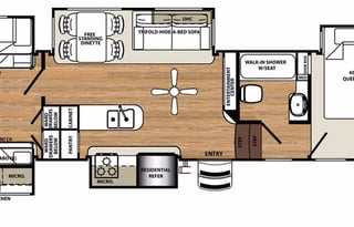 2017 2 Bed/2 Full Ba 43' 5th Wheel + Pool and Hot Tub Option + 2 Bed / 2 Ba House Option