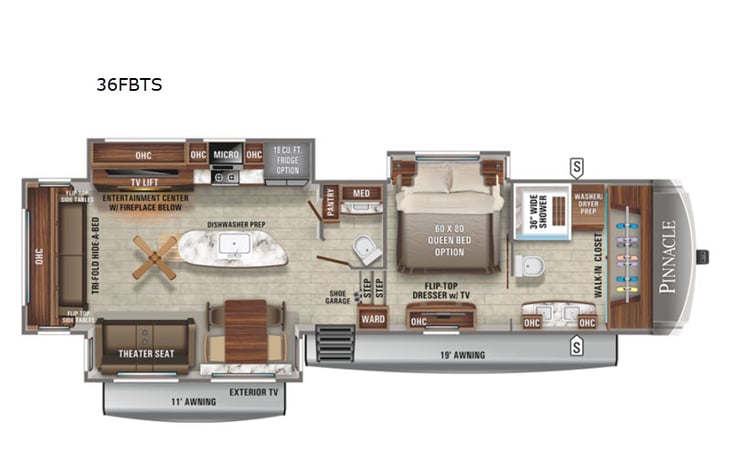 Representative floor plan provided by a trusted RVshare partner.