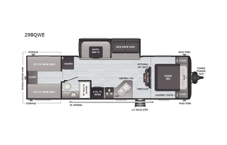 Representative floor plan provided by a trusted RVshare partner.