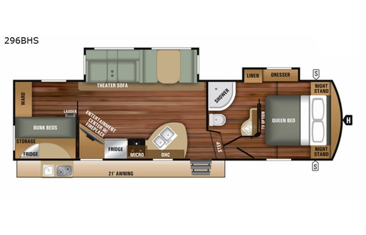 Representative floor plan provided by a trusted RVshare partner.