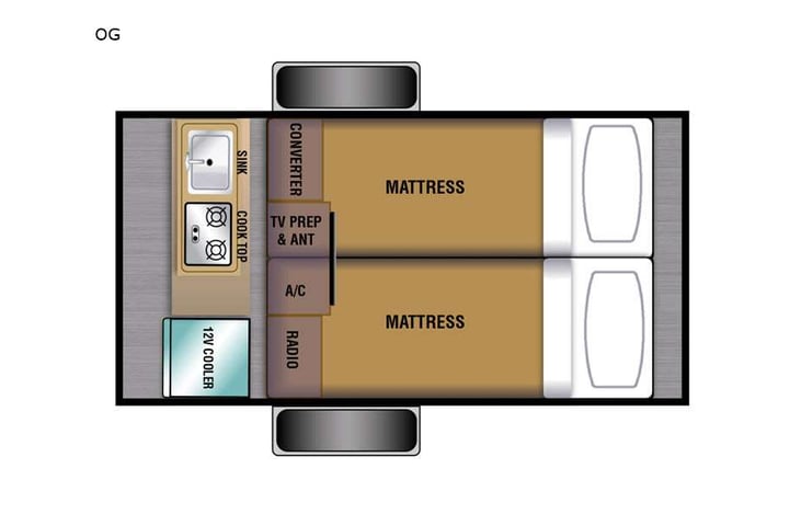 Representative floor plan provided by a trusted RVshare partner.