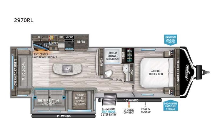 Representative floor plan provided by a trusted RVshare partner.
