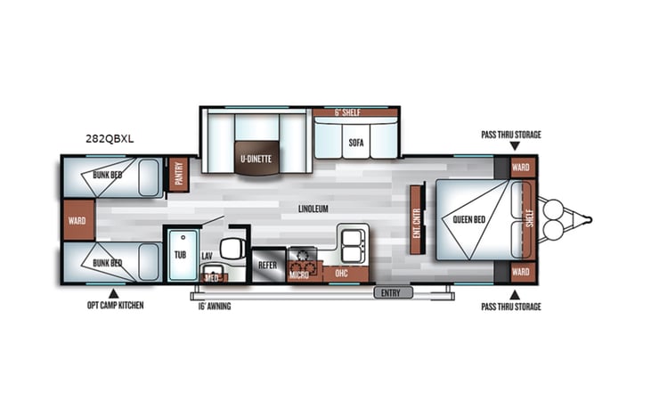 Representative floor plan provided by a trusted RVshare partner.