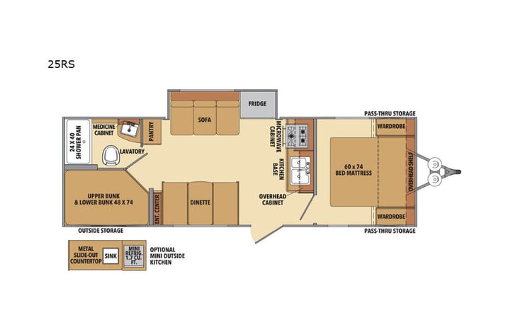 Representative floor plan provided by a trusted RVshare partner.