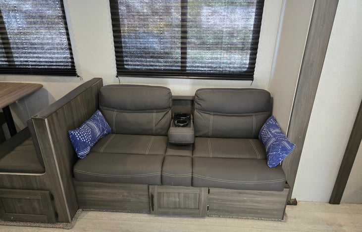 Couch turns into bed for 2 people