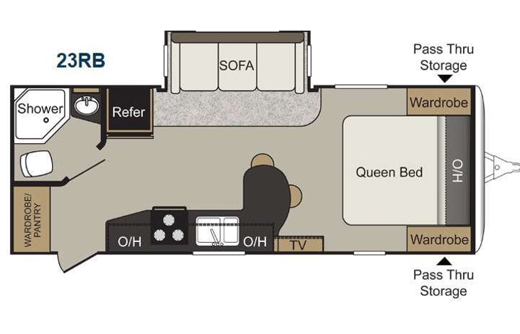Representative floor plan provided by a trusted RVshare partner.