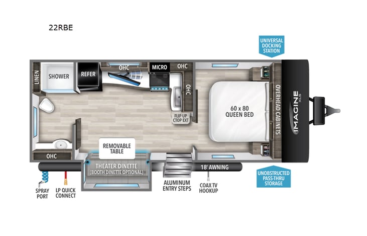 Representative floor plan provided by a trusted RVshare partner.