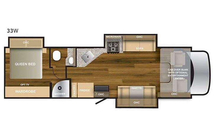 Representative floor plan provided by a trusted RVshare partner.