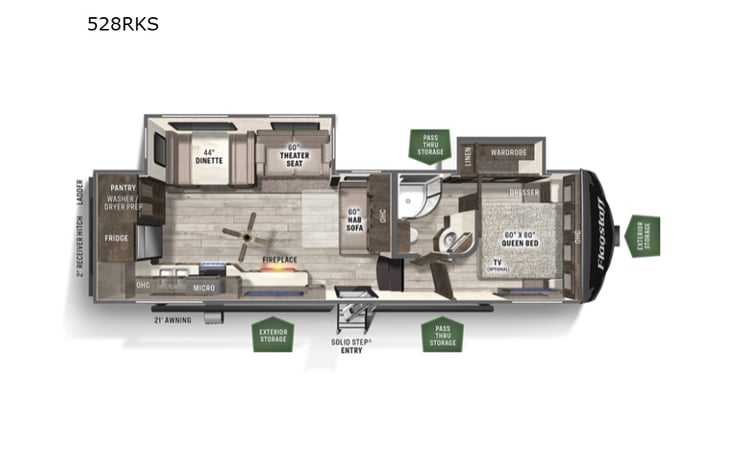 Representative floor plan provided by a trusted RVshare partner.