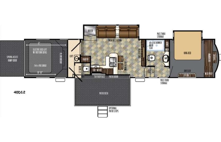 Representative floor plan provided by a trusted RVshare partner.