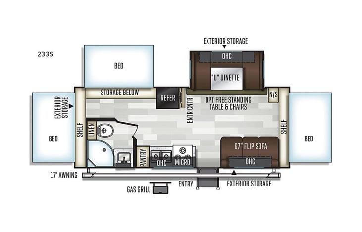 Representative floor plan provided by a trusted RVshare partner.