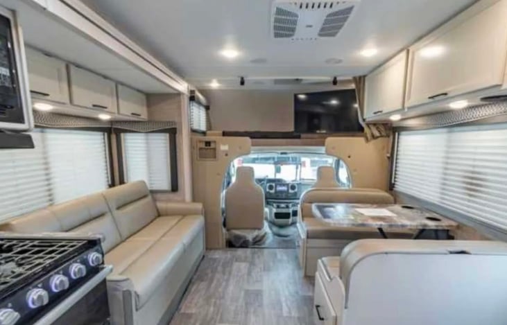 View from bedroom looking towards drivers cab