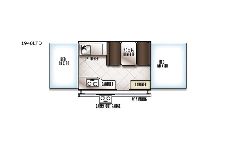 Representative floor plan provided by a trusted RVshare partner.