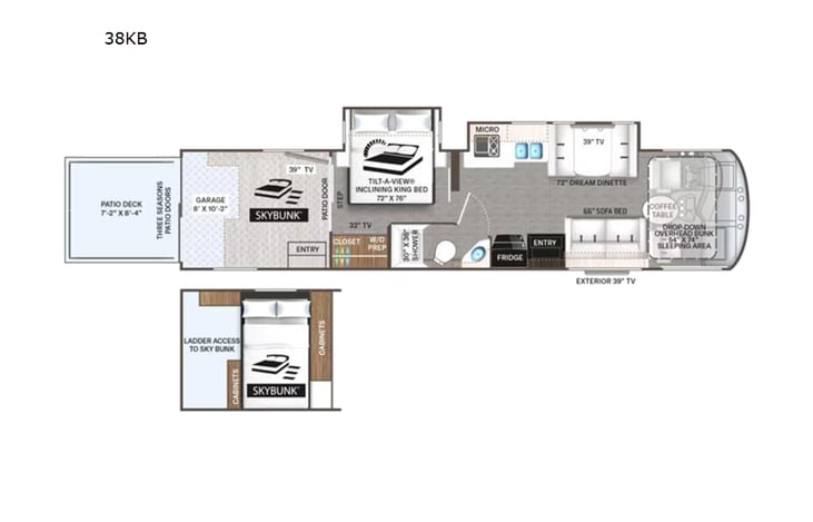 Representative floor plan provided by a trusted RVshare partner.