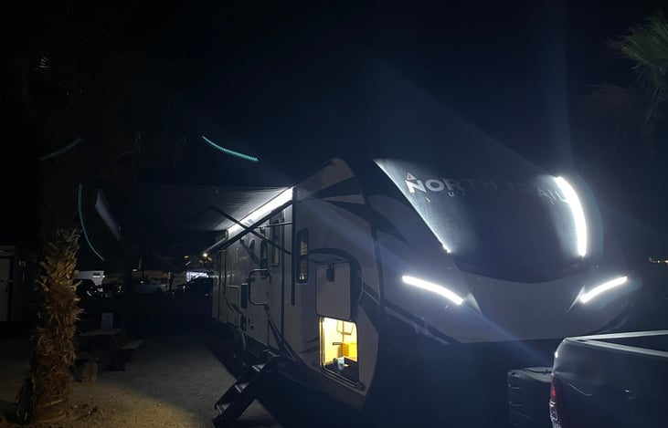 Side view with the LED lights on