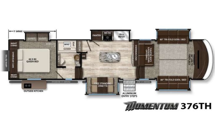 Representative floor plan provided by a trusted RVshare partner.