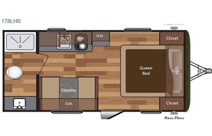Representative floor plan provided by a trusted RVshare partner.