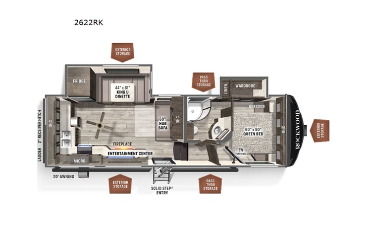 Representative floor plan provided by a trusted RVshare partner.