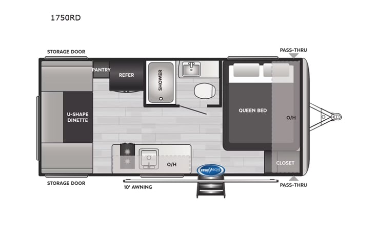 Representative floor plan provided by a trusted RVshare partner.