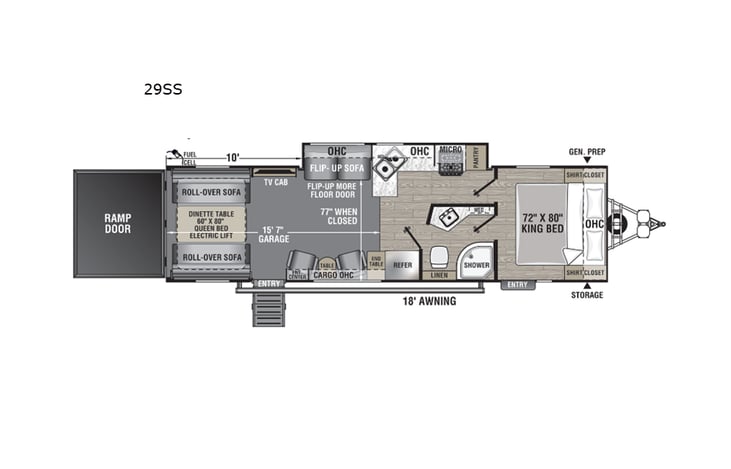Representative floor plan provided by a trusted RVshare partner.
