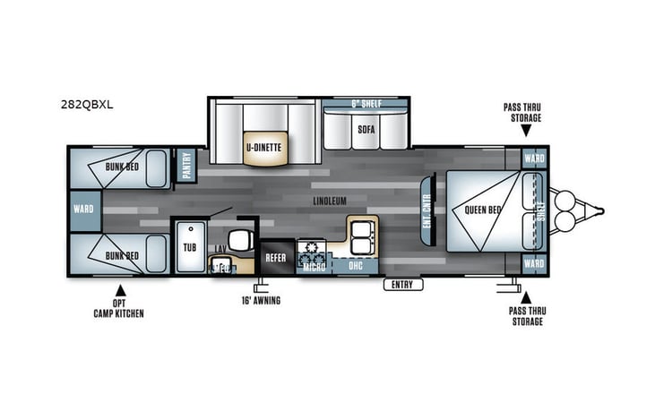 Representative floor plan provided by a trusted RVshare partner.