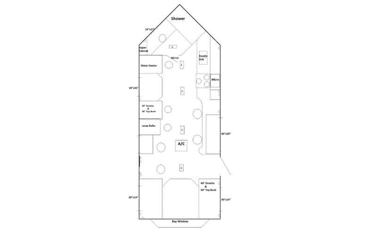 Representative floor plan provided by a trusted RVshare partner.