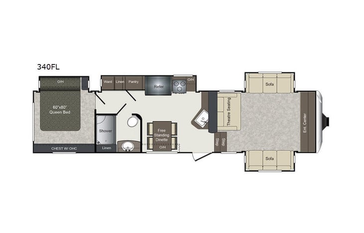 Representative floor plan provided by a trusted RVshare partner.