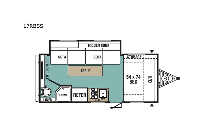 Representative floor plan provided by a trusted RVshare partner.