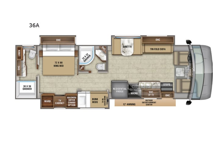 Representative floor plan provided by a trusted RVshare partner.
