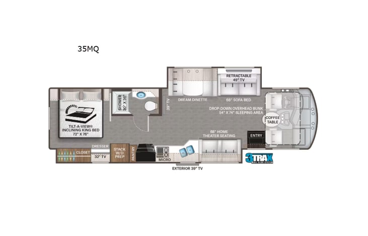 Representative floor plan provided by a trusted RVshare partner.