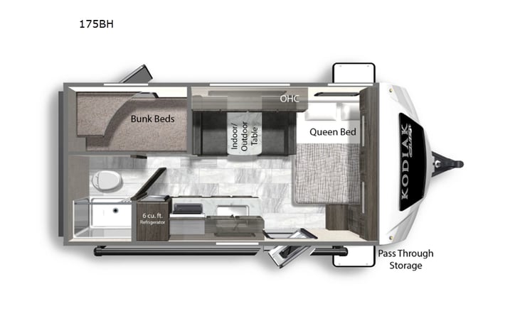 Representative floor plan provided by a trusted RVshare partner.