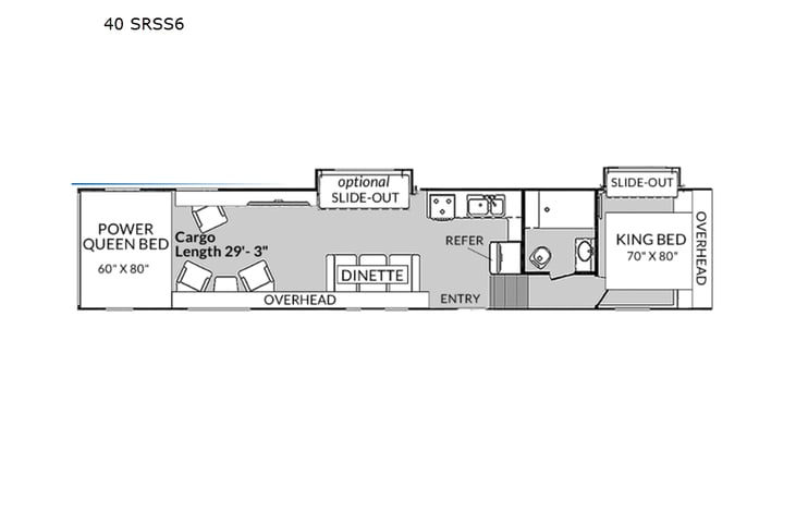 Representative floor plan provided by a trusted RVshare partner.