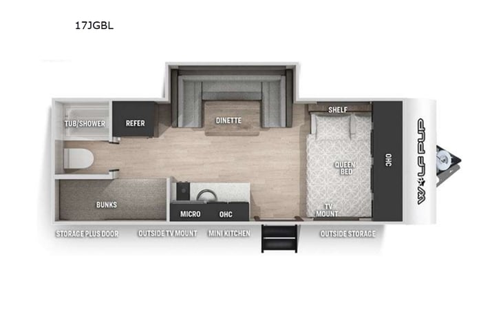 Representative floor plan provided by a trusted RVshare partner.