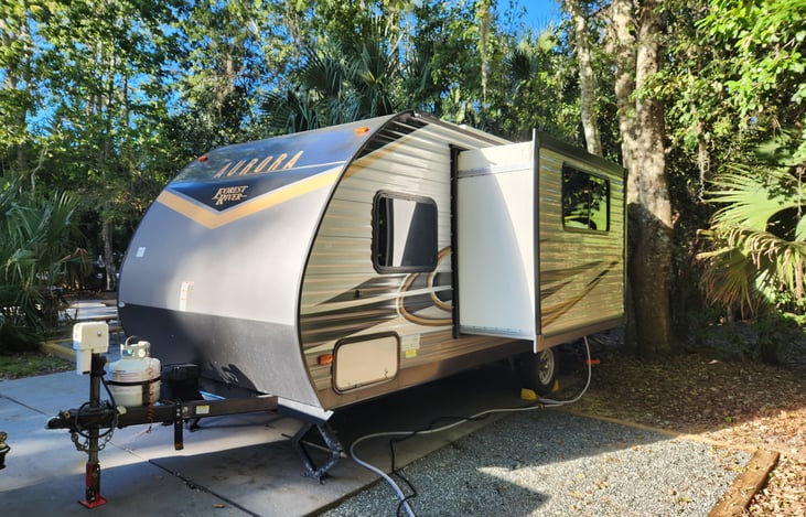 Slide out provides extra room inside once deployed