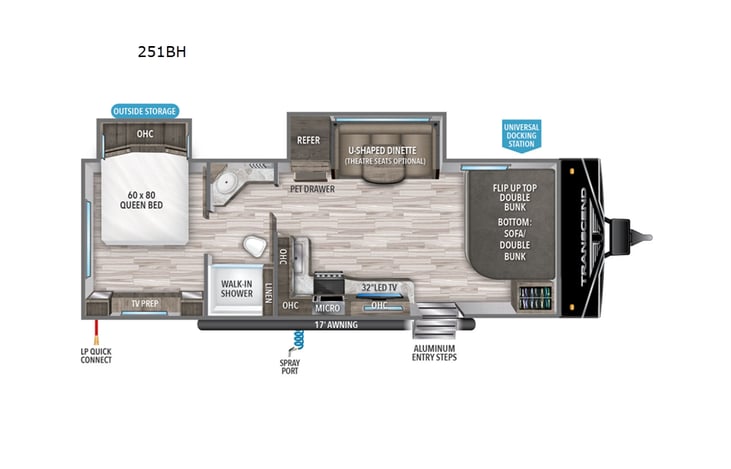 Representative floor plan provided by a trusted RVshare partner.