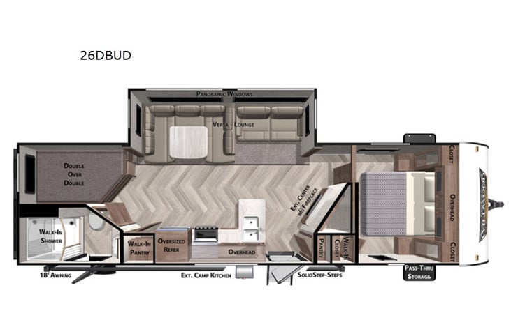 Representative floor plan provided by a trusted RVshare partner.