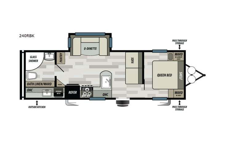 Representative floor plan provided by a trusted RVshare partner.