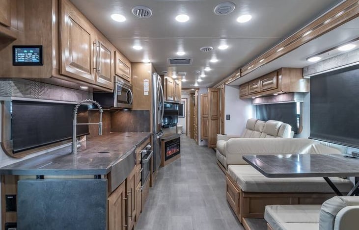 View from front passenger/drivers seats.